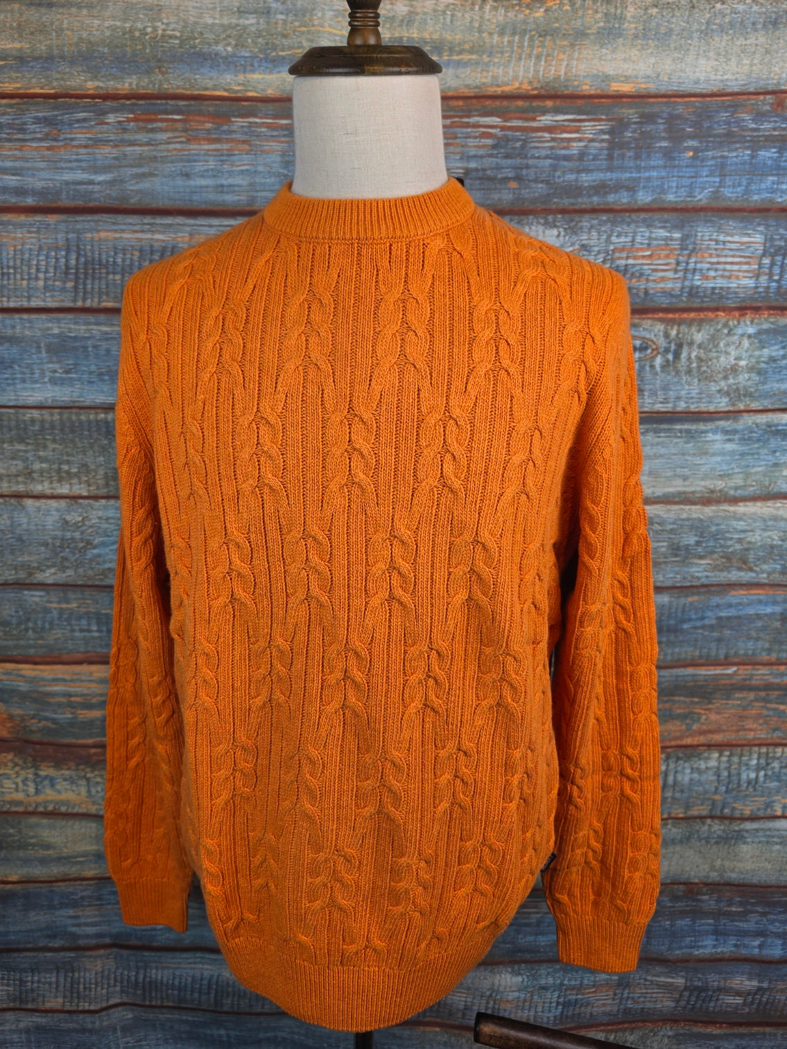 FYNCH-HATTON Cable Round Neck Cotton and Wool Jumpers