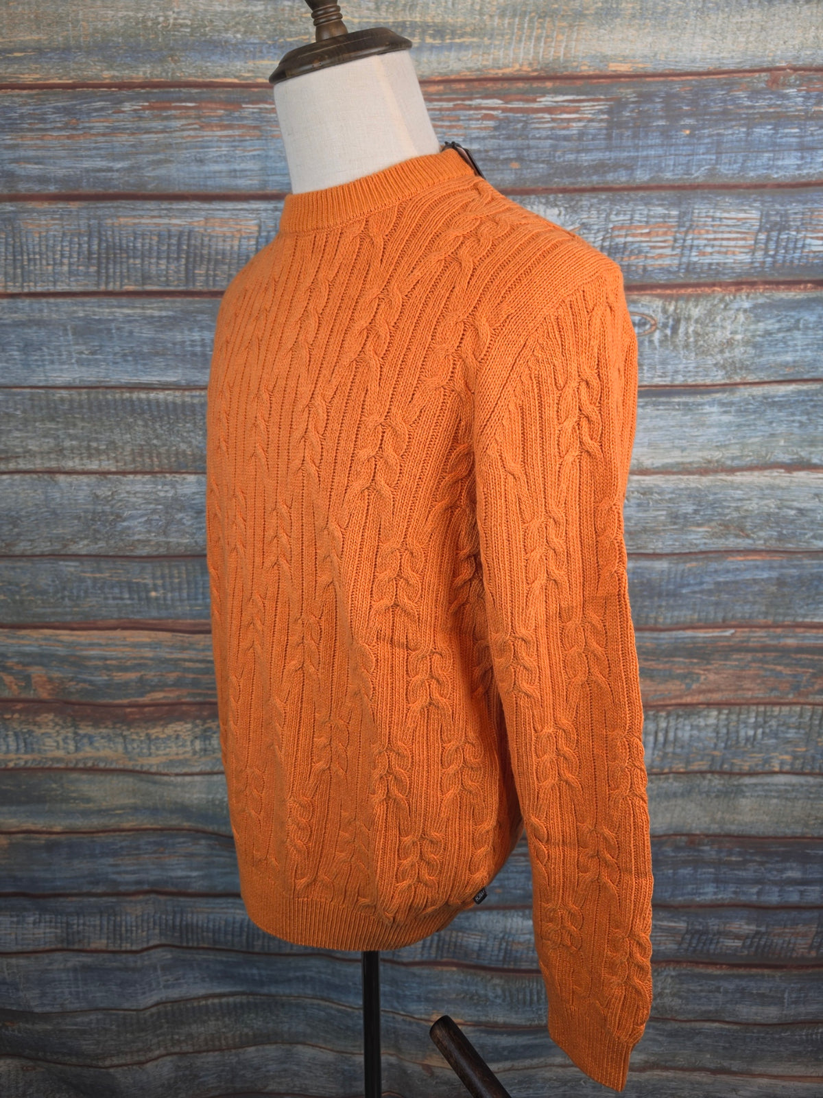 FYNCH-HATTON Cable Round Neck Cotton and Wool Jumpers