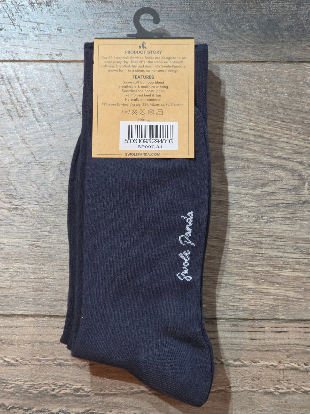 Swole Panda 3 Pack Plain Bamboo Socks