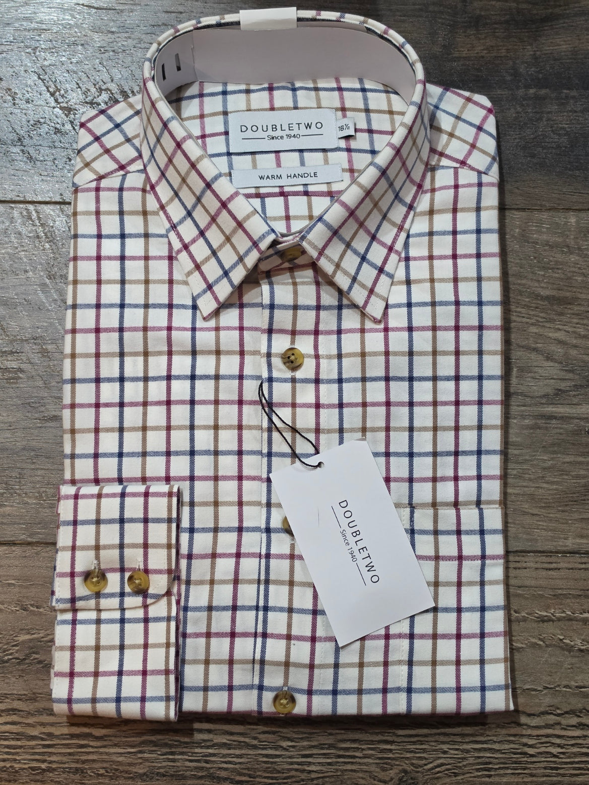 Double Two Tattersall Check Long Sleeve Shirts