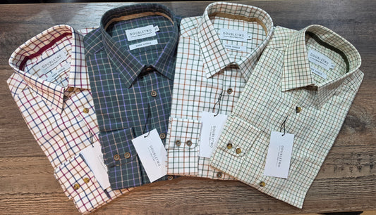 Double Two Tattersall Check Long Sleeve Shirts