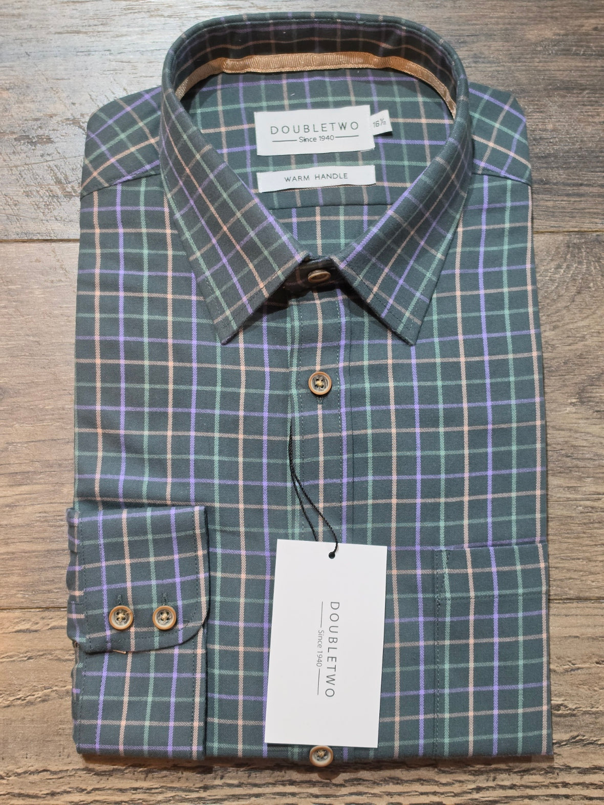 Double Two Tattersall Check Long Sleeve Shirts