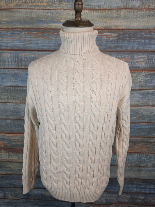 !SOLID SDMALCOLM Cotton Cable Knit Hi Neck Jumper
