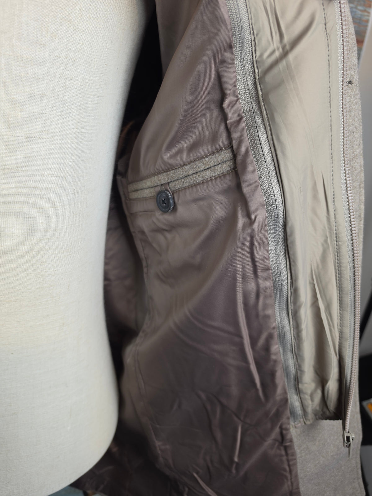 FYNCH-HATTON Taupe Wool Blend Overcoat