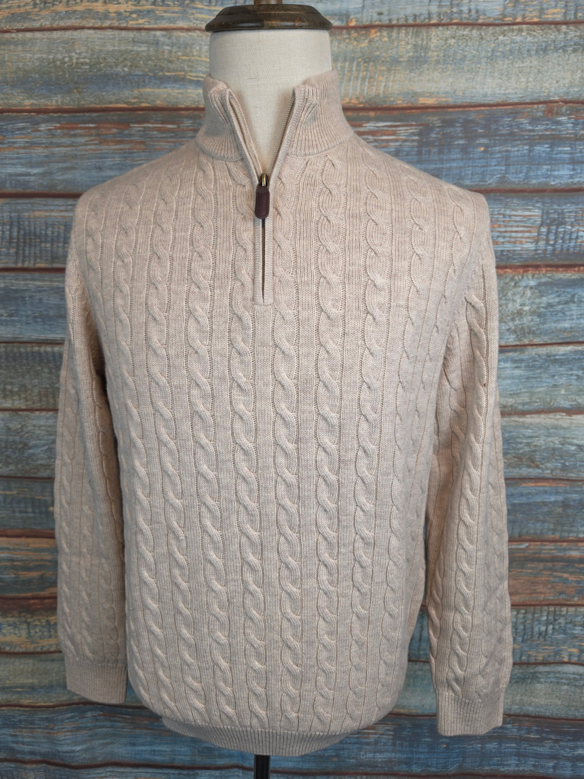 Benetti Half-zip Merino wool cable-knit jumpers