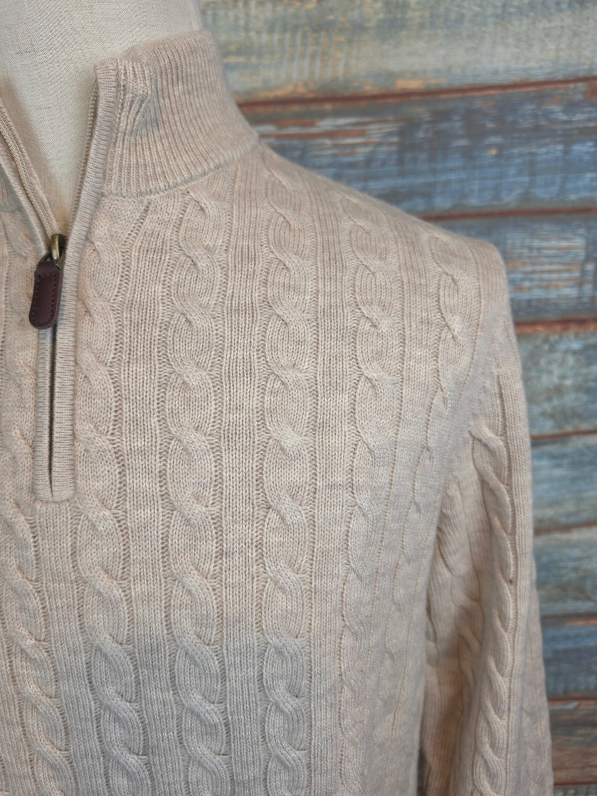 Benetti Half-zip Merino wool cable-knit jumpers