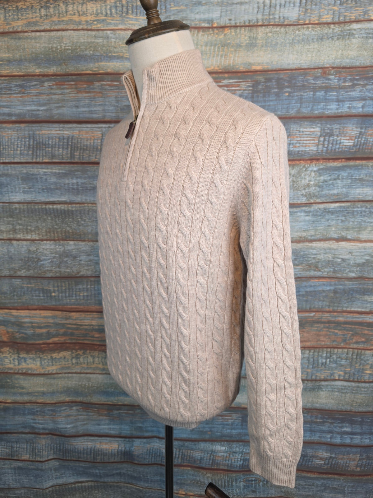 Benetti Half-zip Merino wool cable-knit jumpers