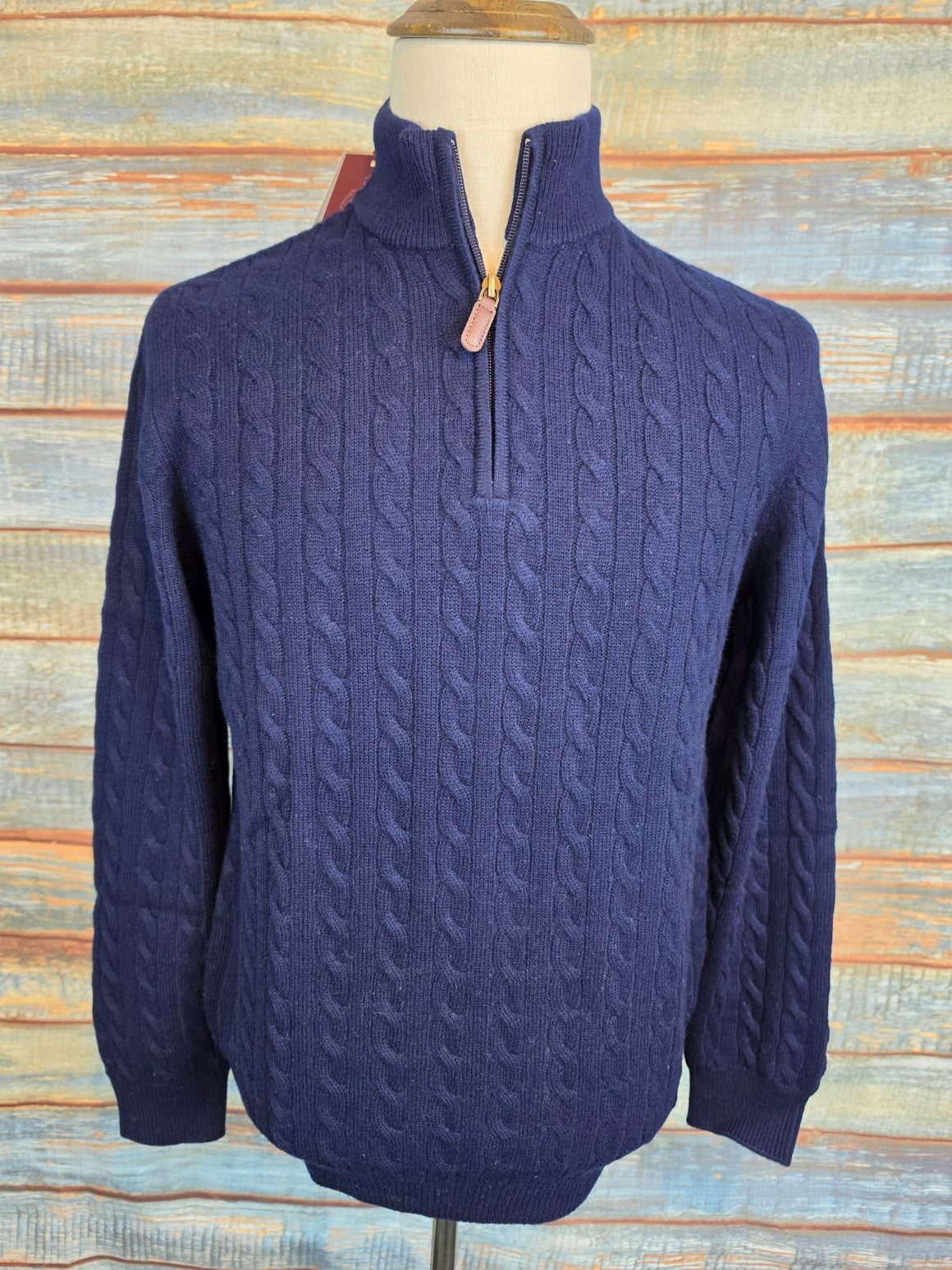 Benetti Half-zip Merino wool cable-knit jumpers