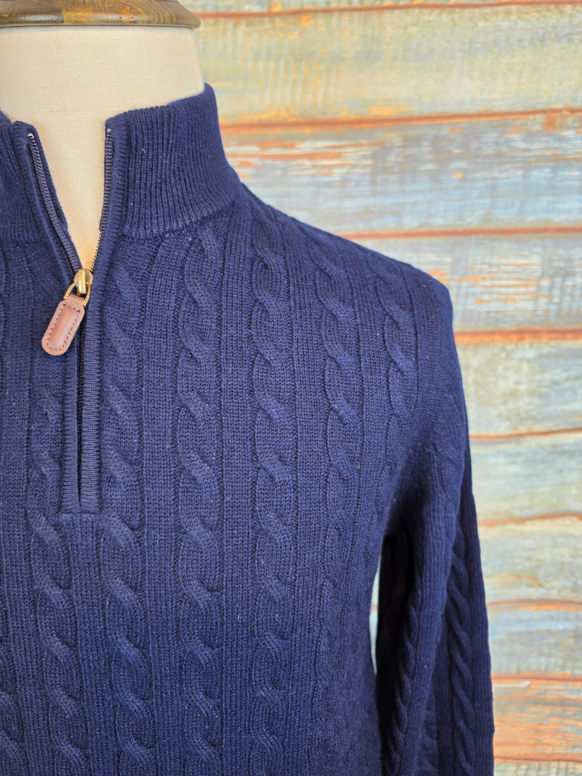 Benetti Half-zip Merino wool cable-knit jumpers
