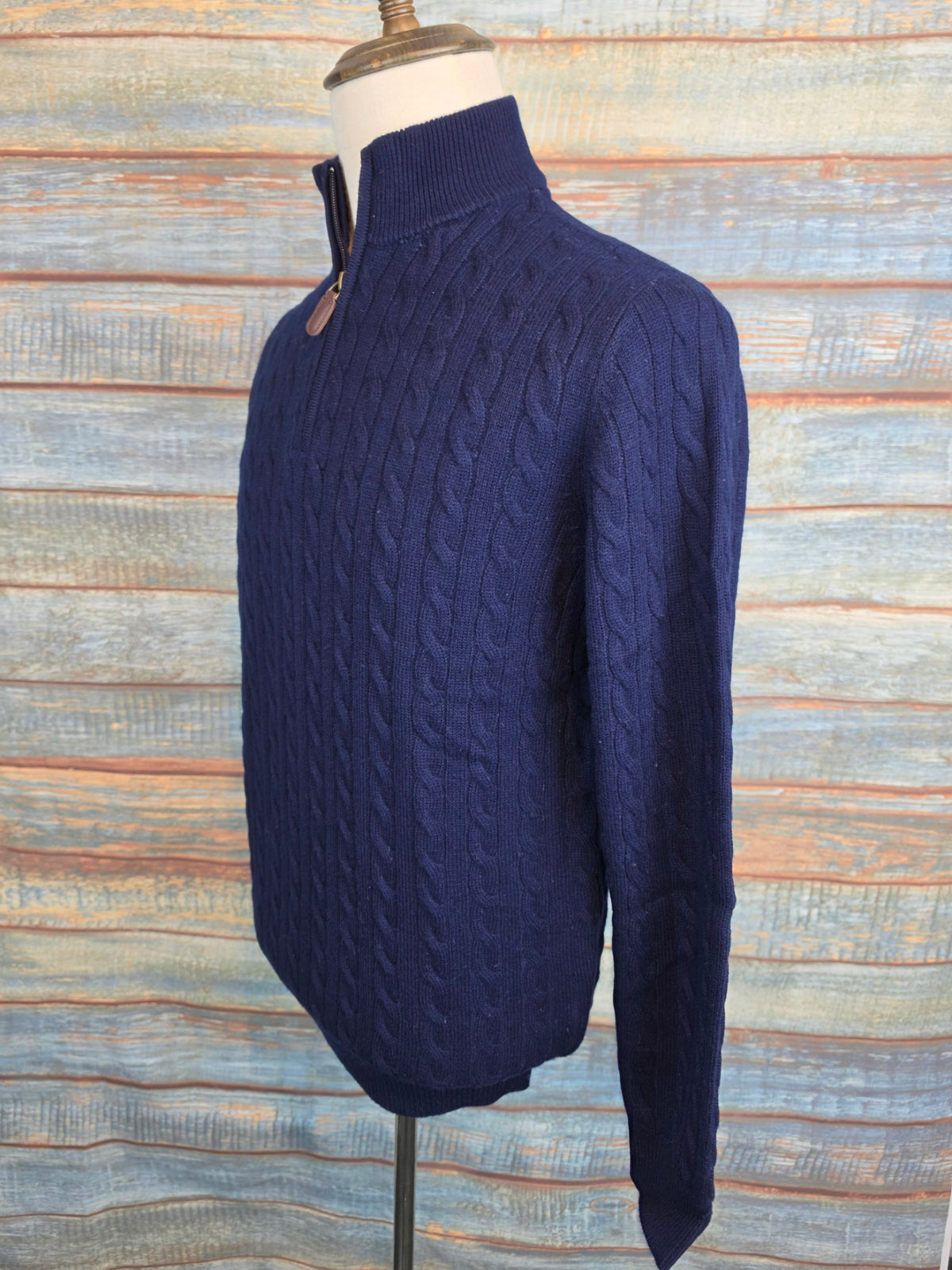 Benetti Half-zip Merino wool cable-knit jumpers