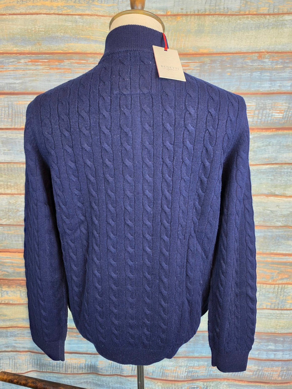 Benetti Half-zip Merino wool cable-knit jumpers