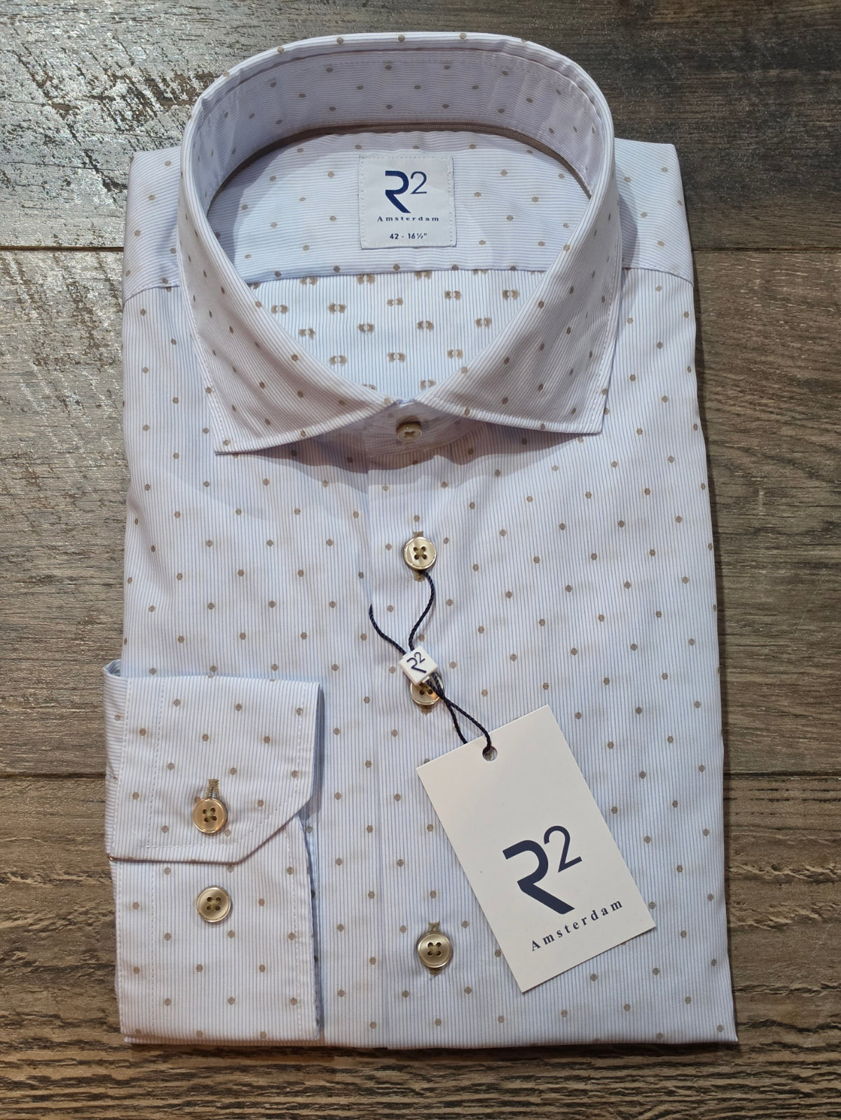 R2 - Amsterdam fine pinstripe blue shirt