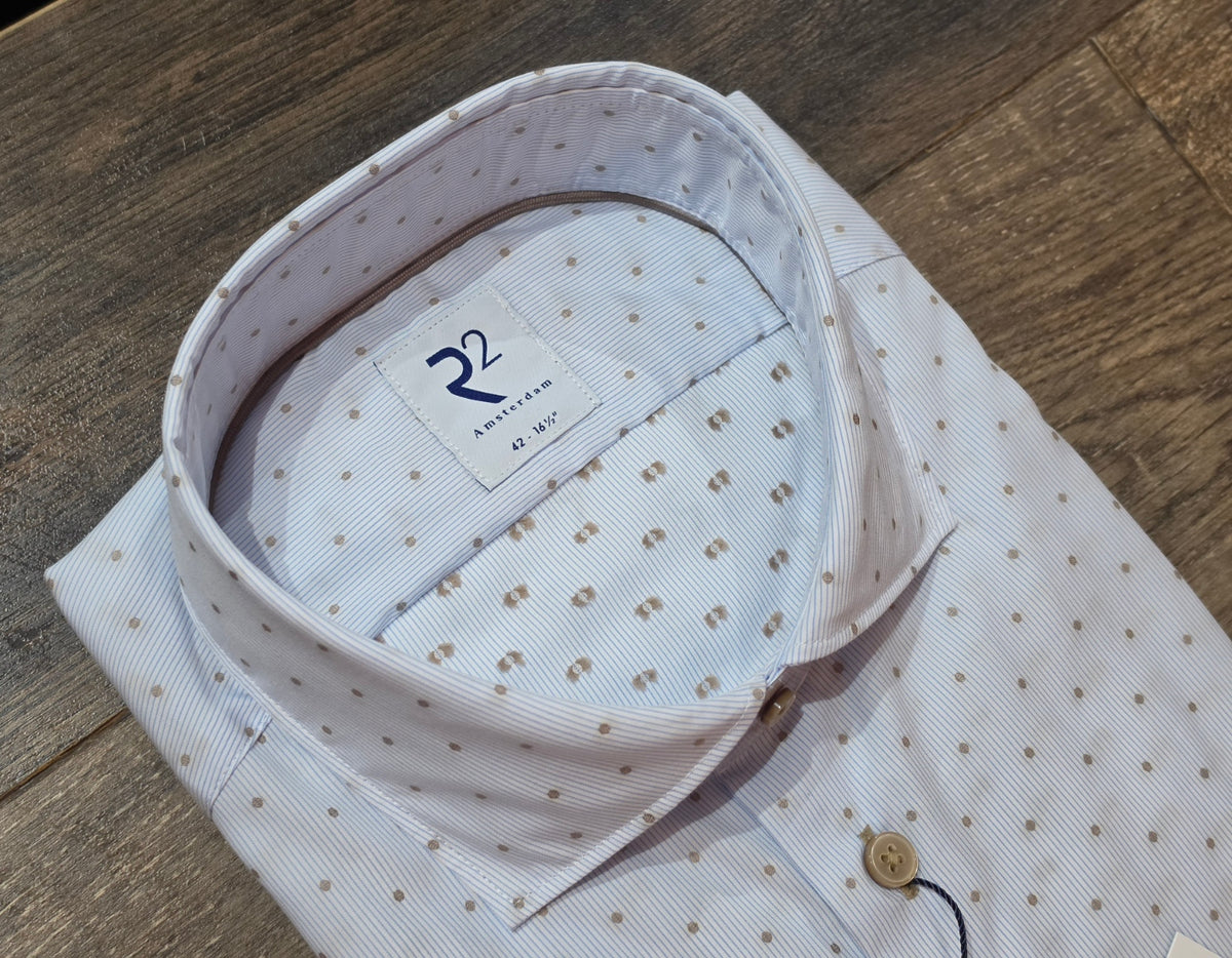 R2 - Amsterdam fine pinstripe blue shirt