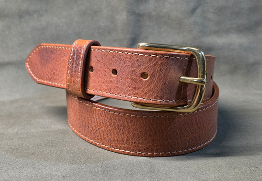 Retreat Clothing Handmade 38mm Distressed Tan Jeans Belt