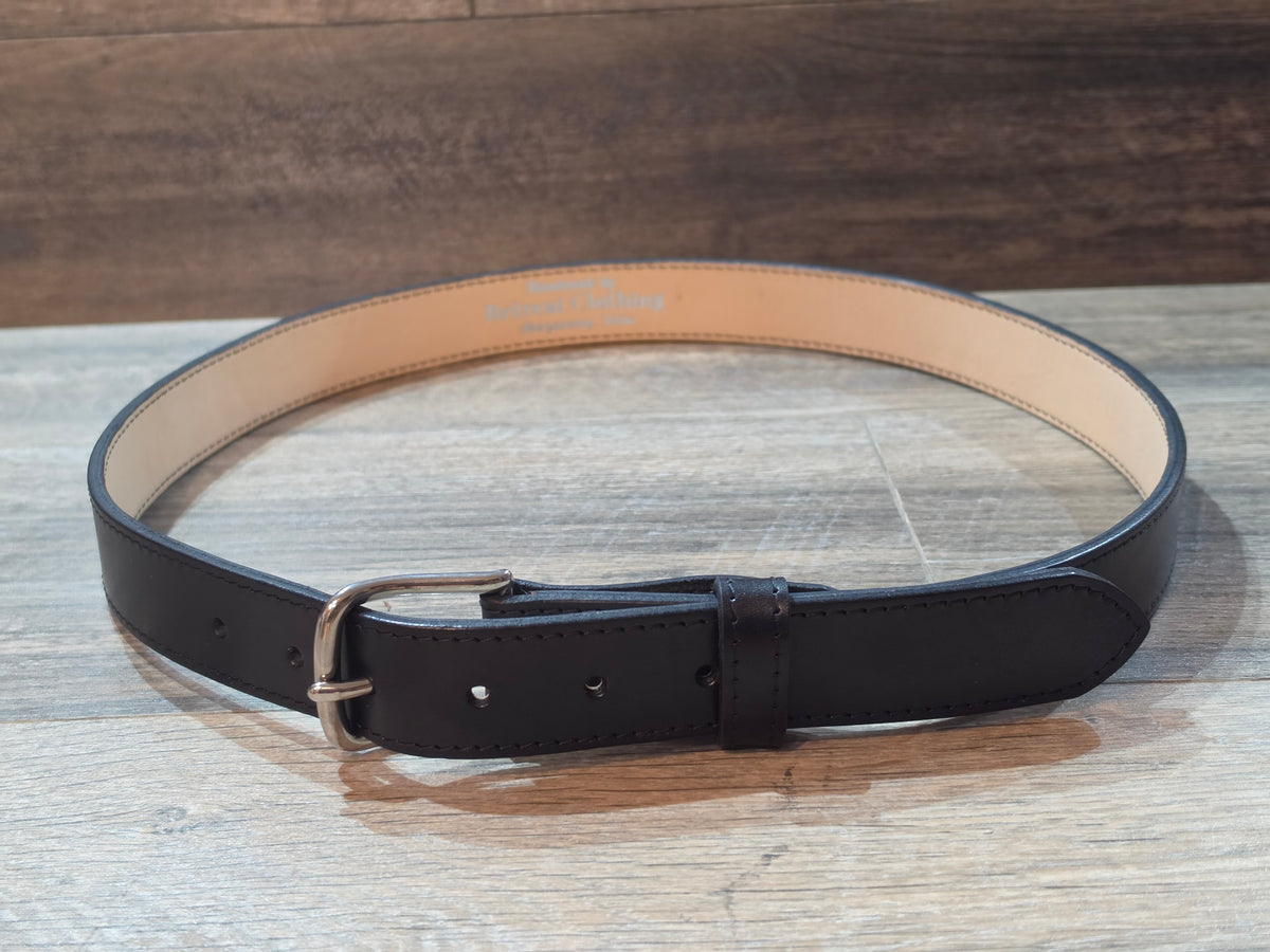 Retreat Clothing Handmade 32mm Black Leather Belt