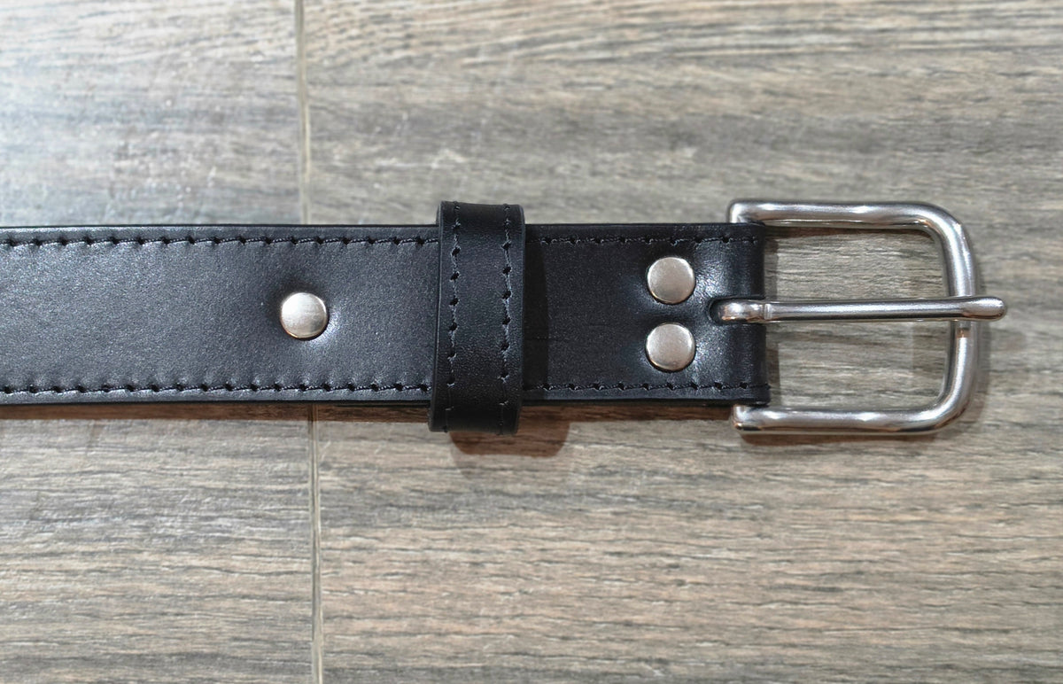 Retreat Clothing Handmade 32mm Black Leather Belt