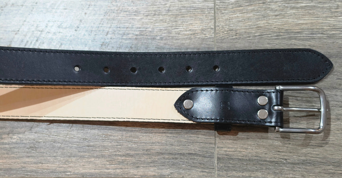 Retreat Clothing Handmade 32mm Black Leather Belt