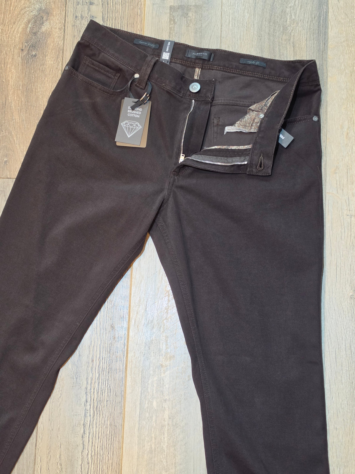 Alberto PIPE - Premium Regular Fit Brushed Cotton Trousers