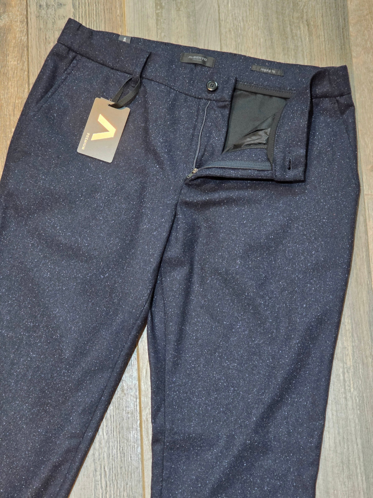 Alberto LOU - Regular Fit Donegal Wool-Silk Blend Trousers