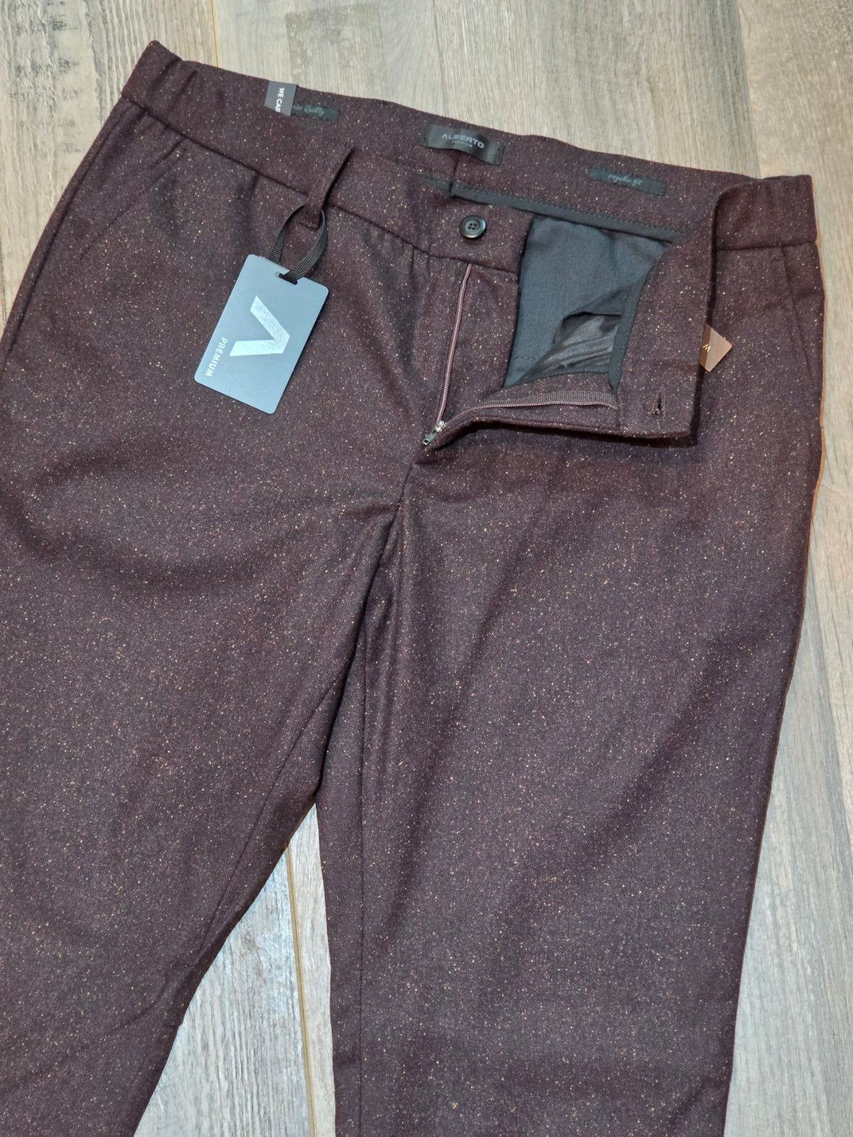 Alberto LOU - Regular Fit Donegal Wool-Silk Blend Trousers
