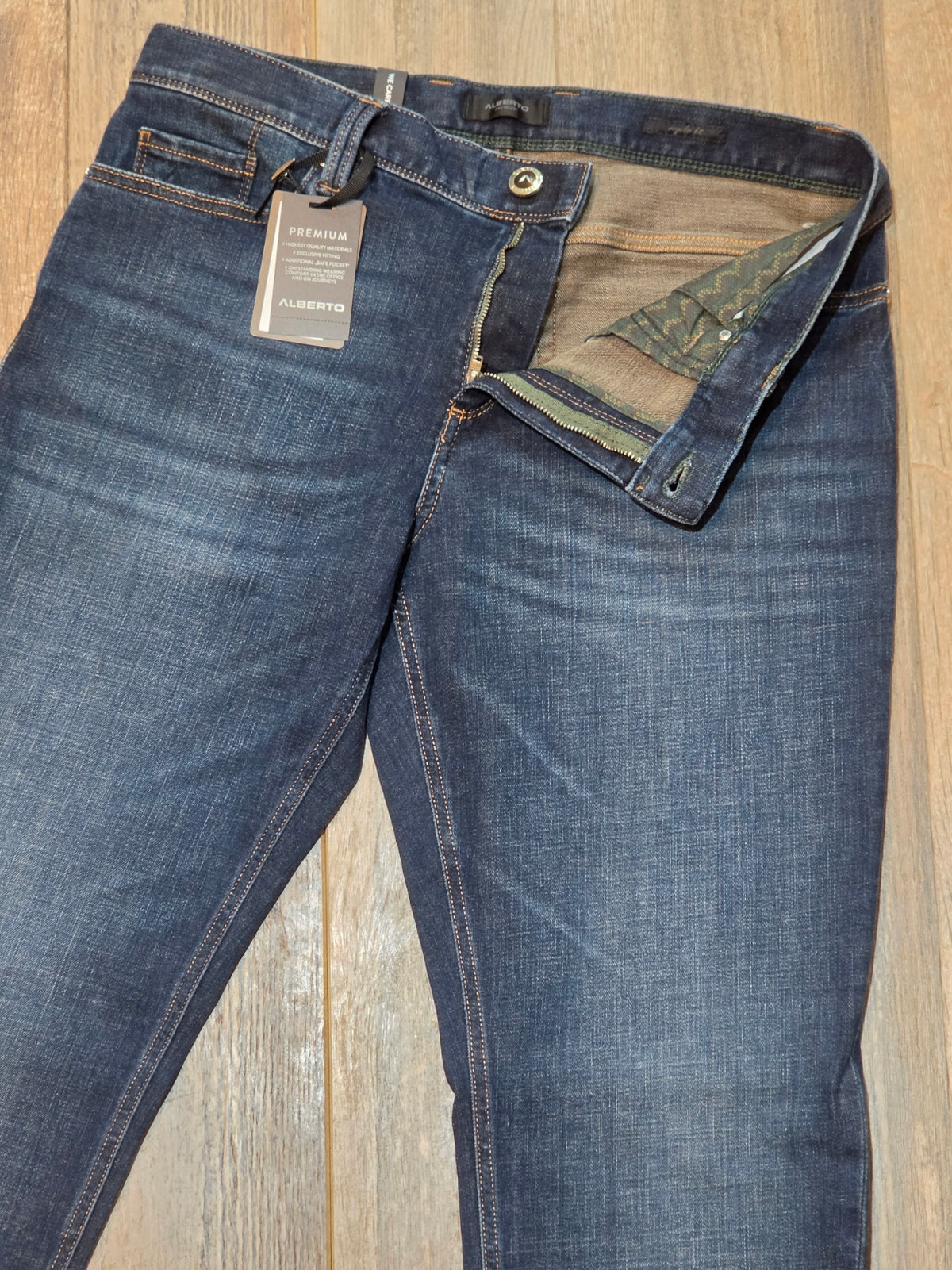 Alberto PIPE - Premium Regular Fit overdyed T400 Denim