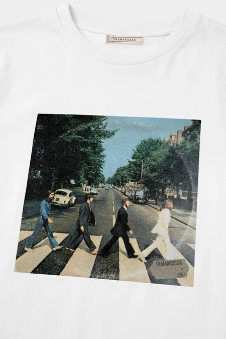 TRAMAROSSA JUSTIN White T-shirts with BEATLES Print