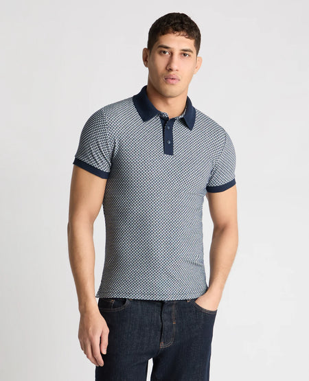 Remus Uomo Weave Design Stretch Polo Shirt