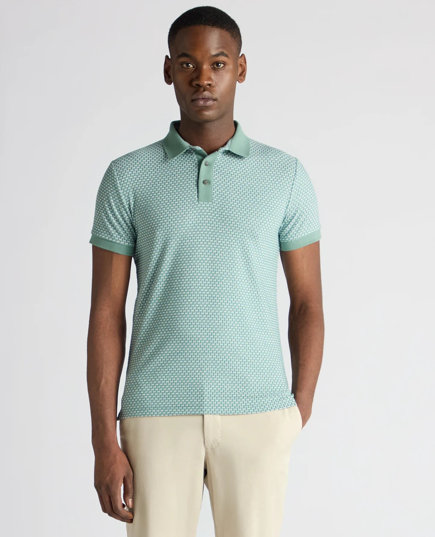 Remus Uomo Weave Design Stretch Polo Shirt