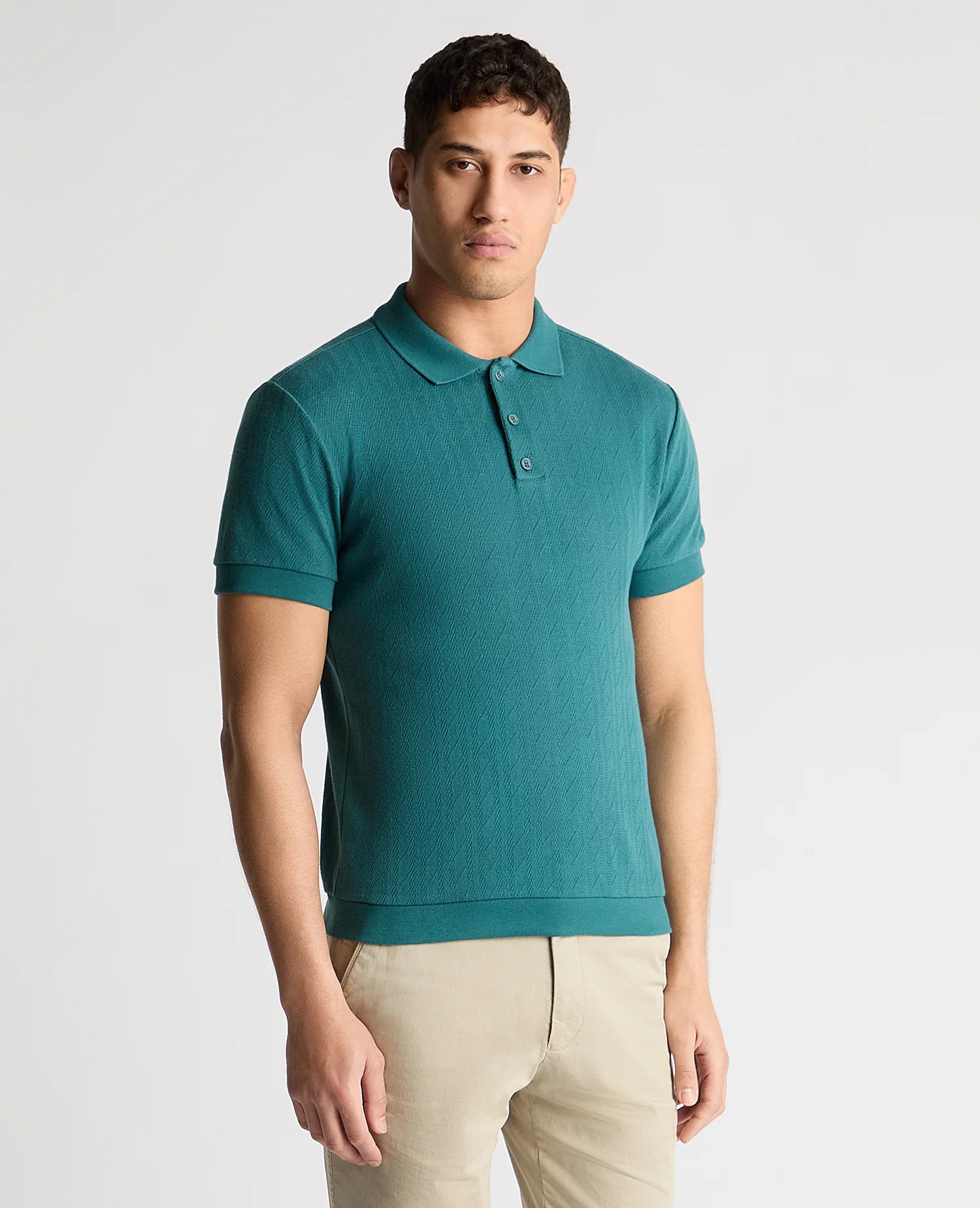 Remus Uomo Cable Patterned Cotton Polo Shirt