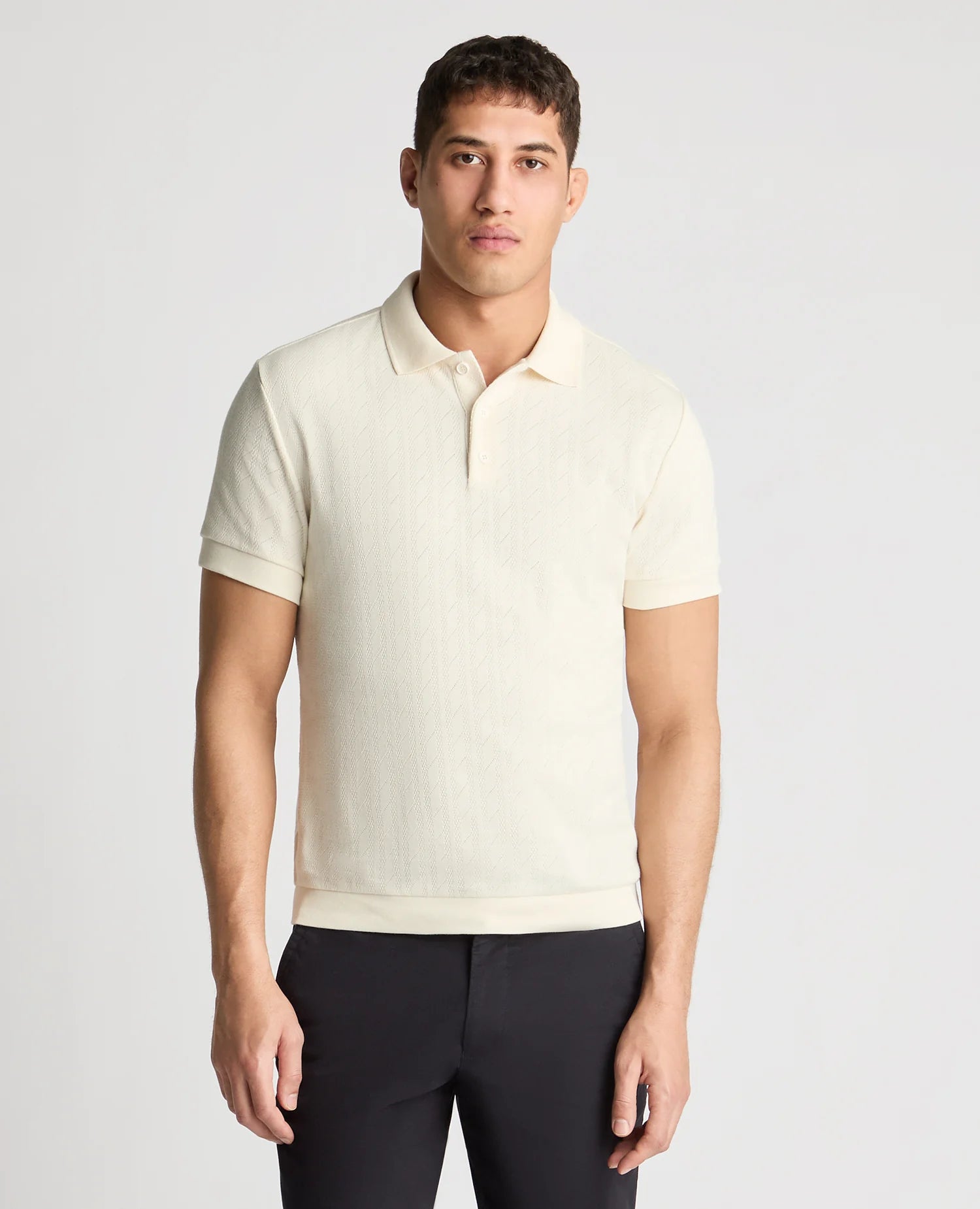 Remus Uomo Cable Patterned Cotton Polo Shirt