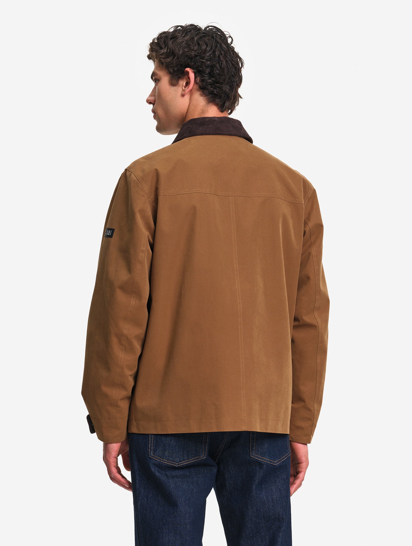 AIGLE Water-repellent coat with corduroy collar - Brown