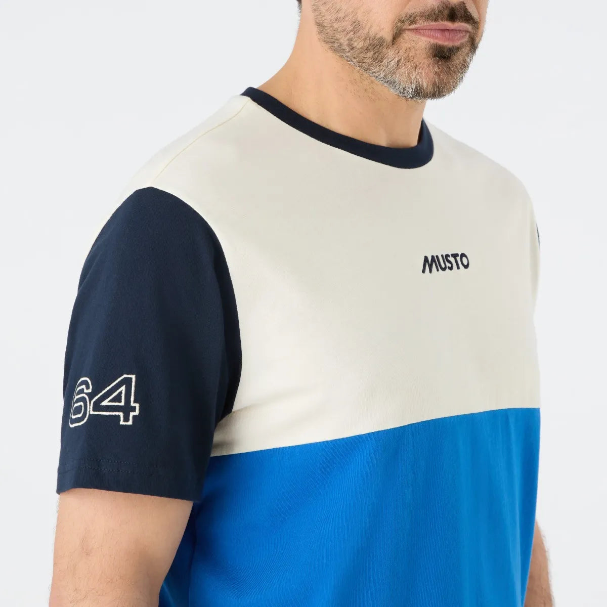 MUSTO MEN'S 64 TRI-COLOUR SHORT-SLEEVE T-SHIRT