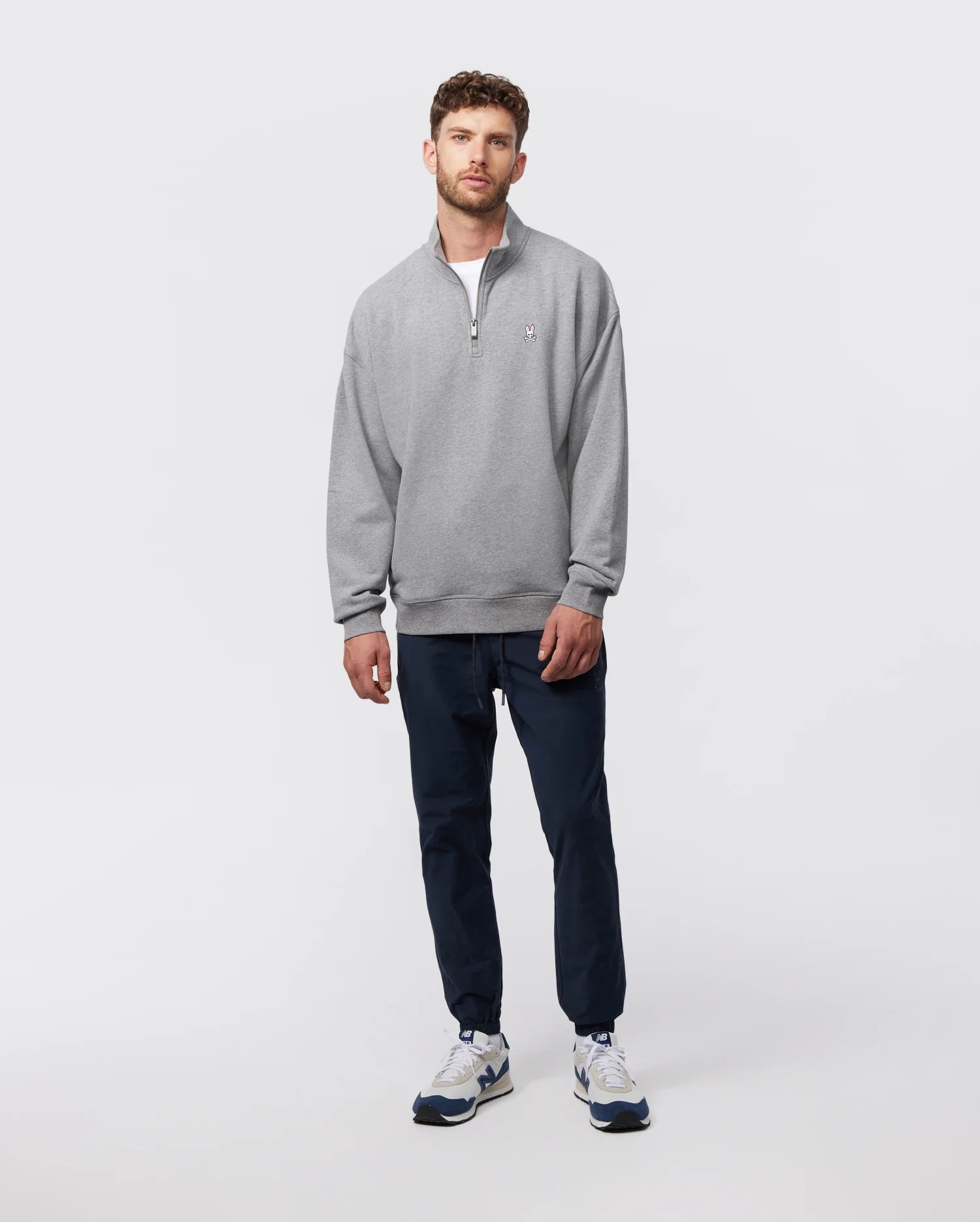 PSYCHO BUNNY Yorkville Relaxed Fit Fleece Half Zip Popover