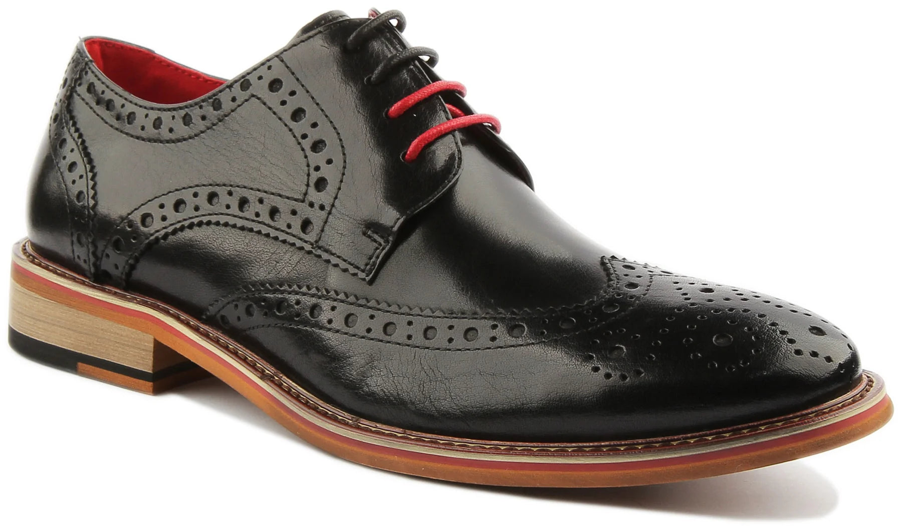 Justin Reess DOVER Black leather Brogues
