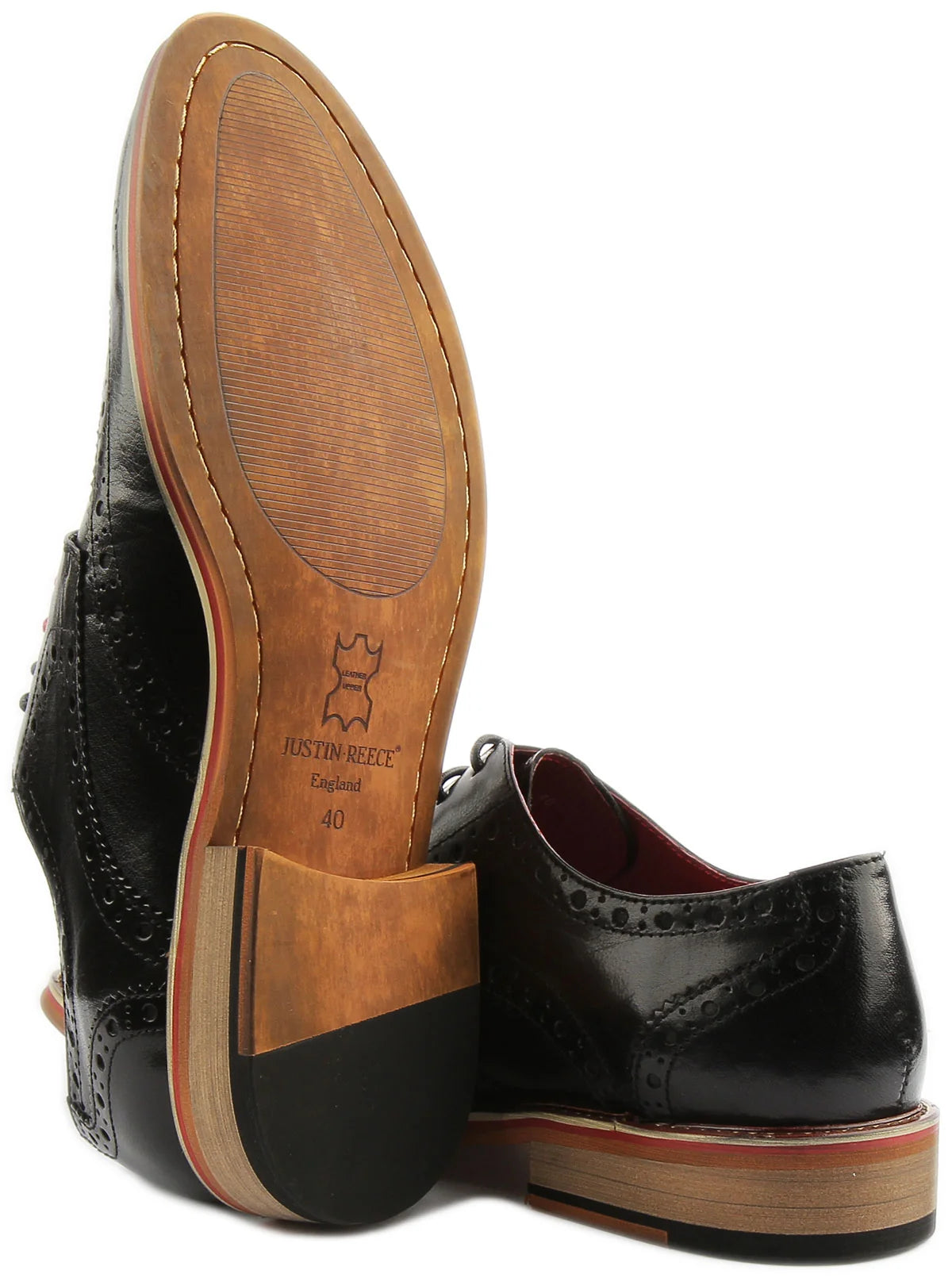 Justin Reess DOVER Black leather Brogues