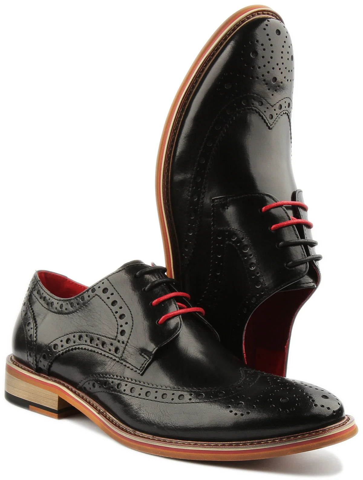 Justin Reess DOVER Black leather Brogues