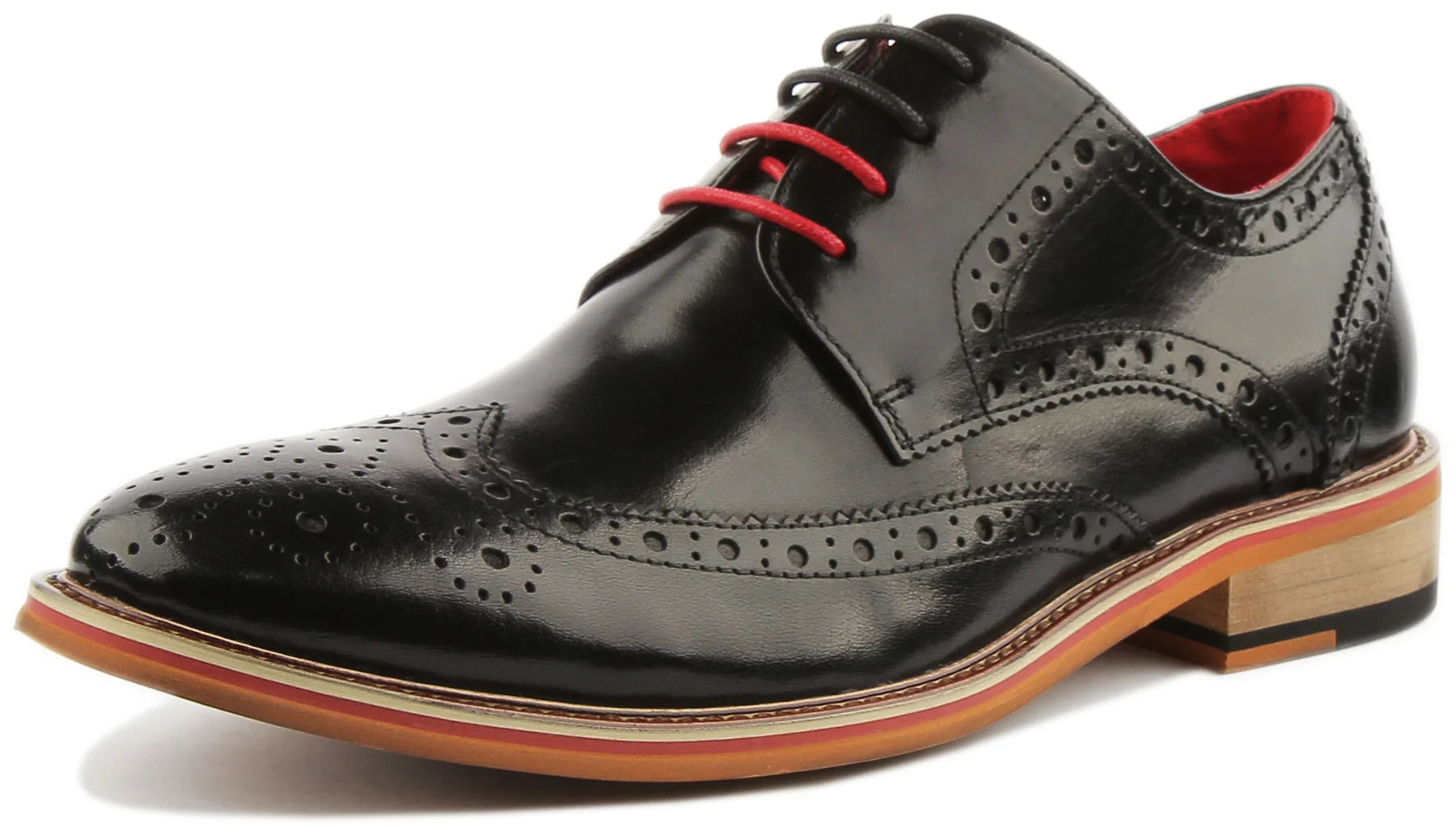 Justin Reess DOVER Black leather Brogues