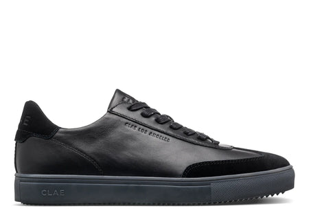 CLAE DEANE Black Leather Clear Sneaker