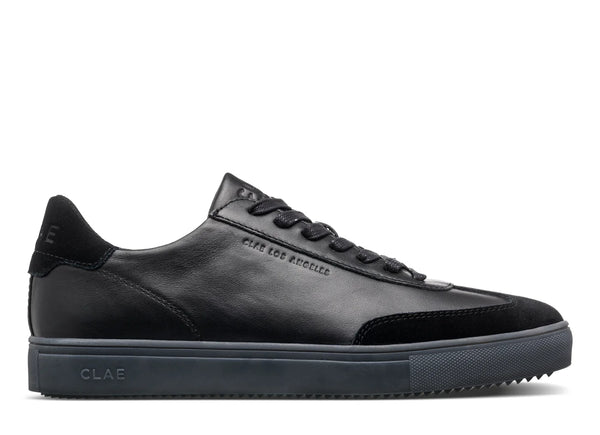 CLAE DEANE Black Leather Clear Sneaker