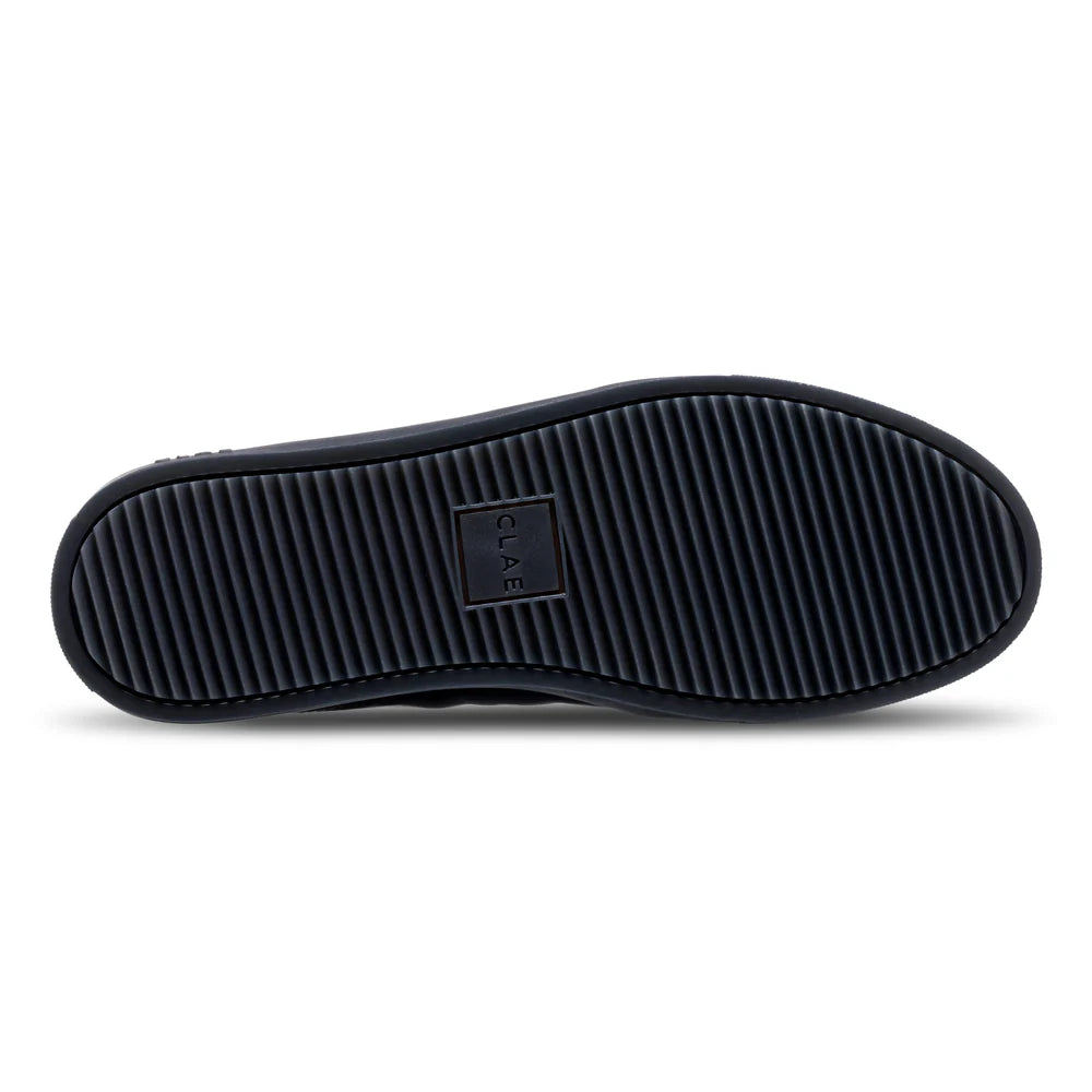 CLAE DEANE Black Leather Clear Sneaker