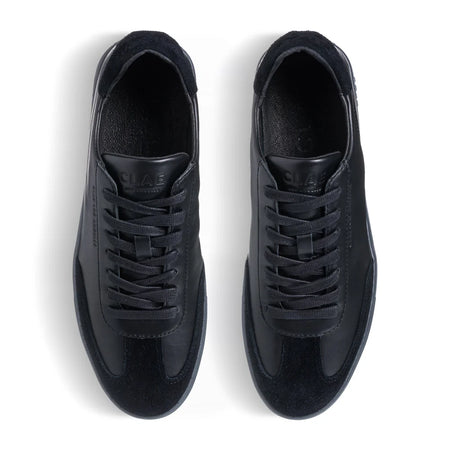CLAE DEANE Black Leather Clear Sneaker