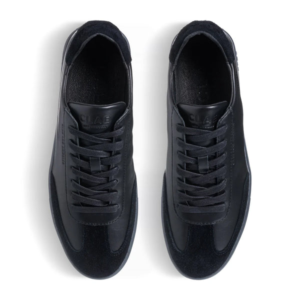 CLAE DEANE Black Leather Clear Sneaker