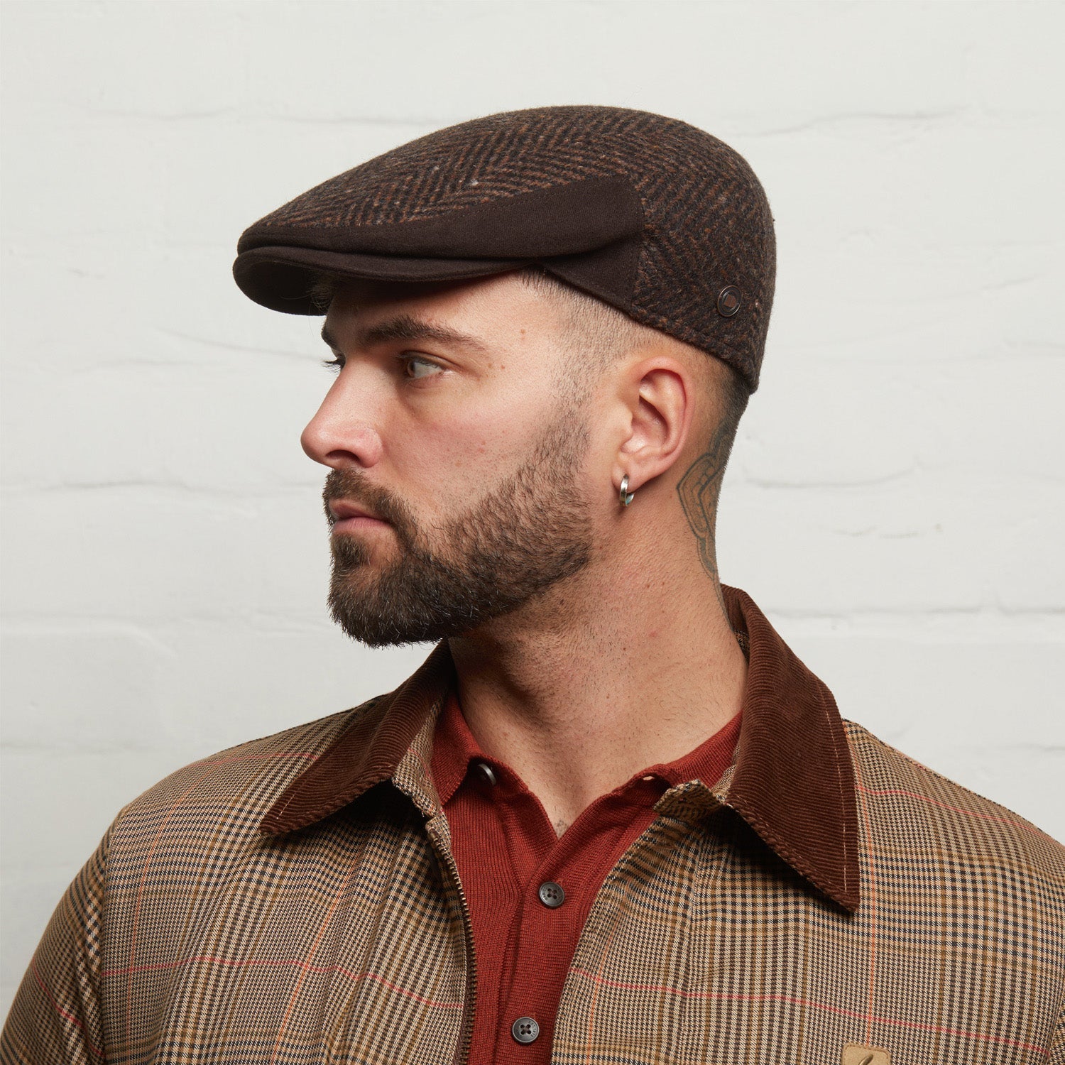 Dasmarca Hats DRAKE Italian tweed - Chocolate