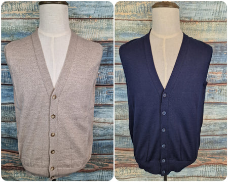 LORENZONI Extra Fine Merino Wool sleeveless cardigan