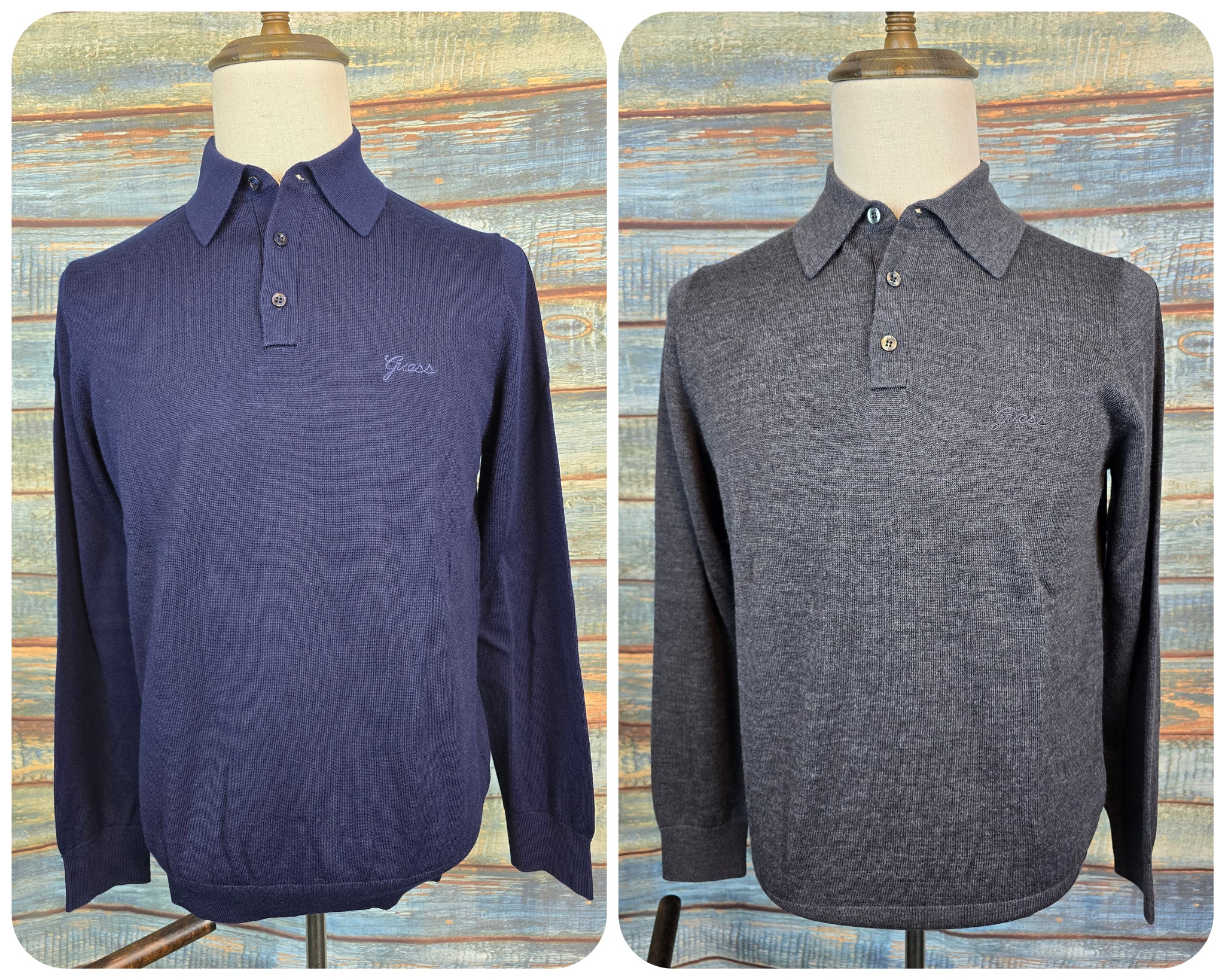 Guess Long Sleeve Lambswool Polo Shirt