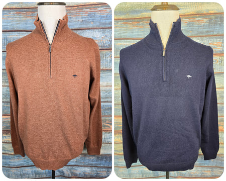 FYNCH-HATTON 1/4 ZIP WOOL & CASHMERE JUMPER