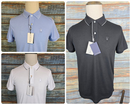 PSYCHO BUNNY Men's Bryce performance pique polo