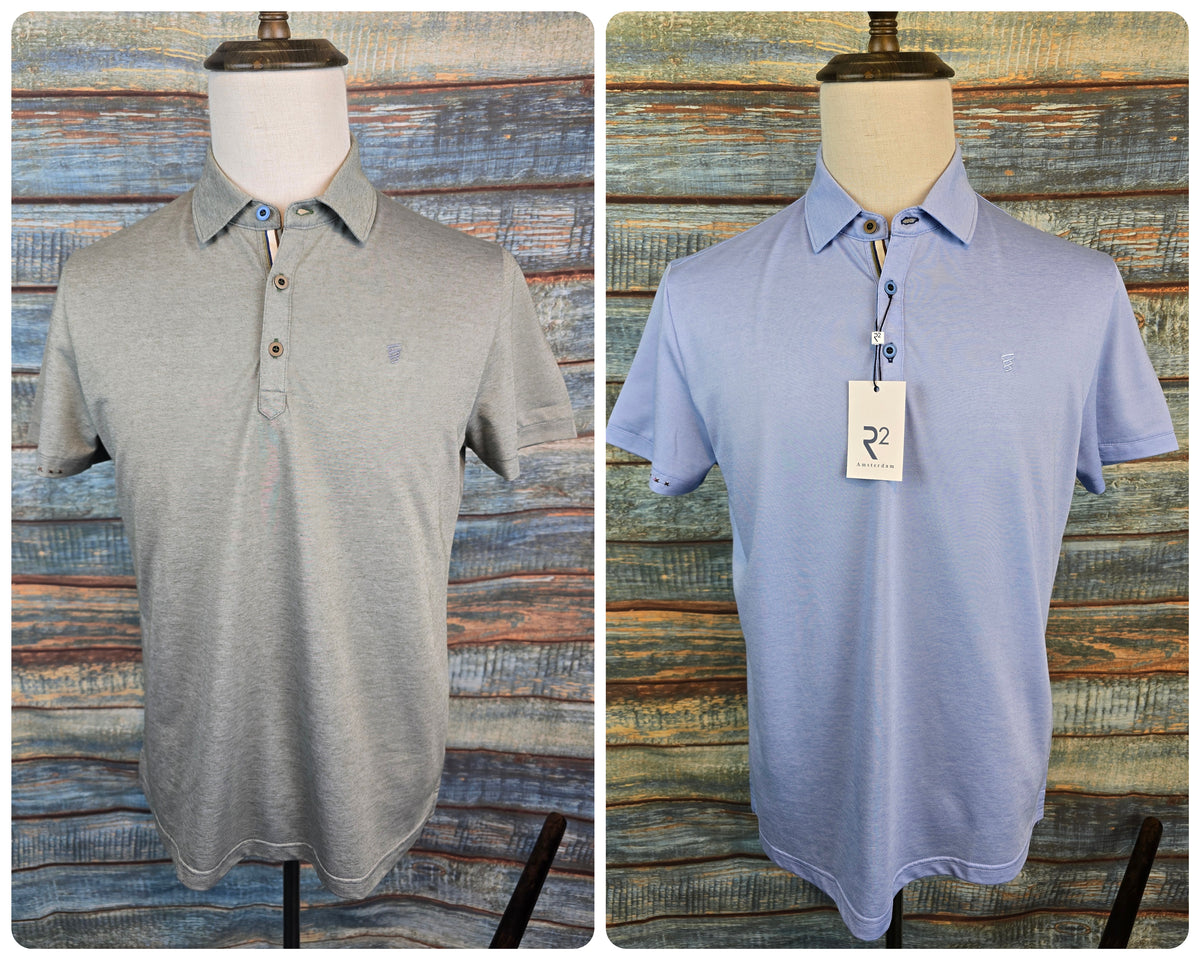 R2 - Amsterdam Short Sleeve Knitted linen blend polo