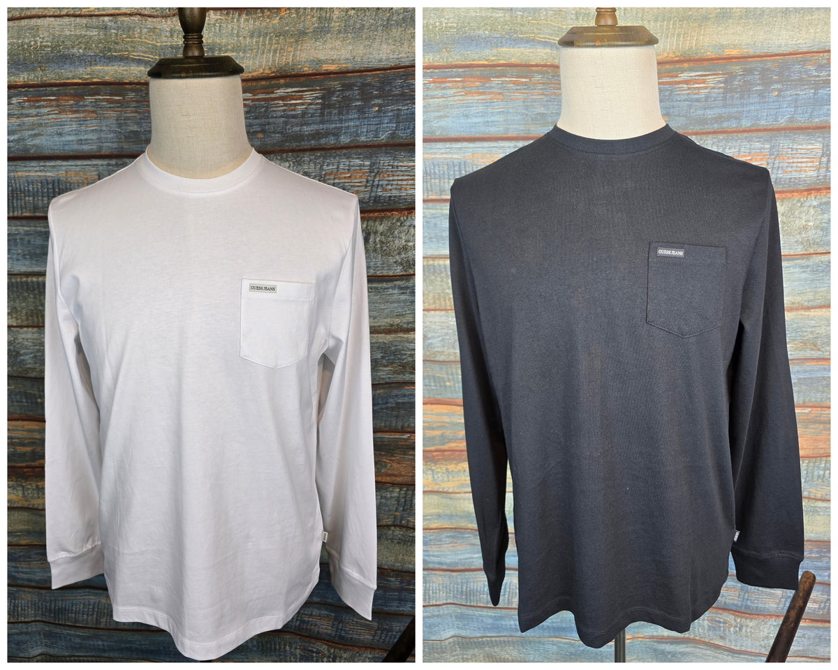 Guess logo Long sleeves chest pocket t-shirt