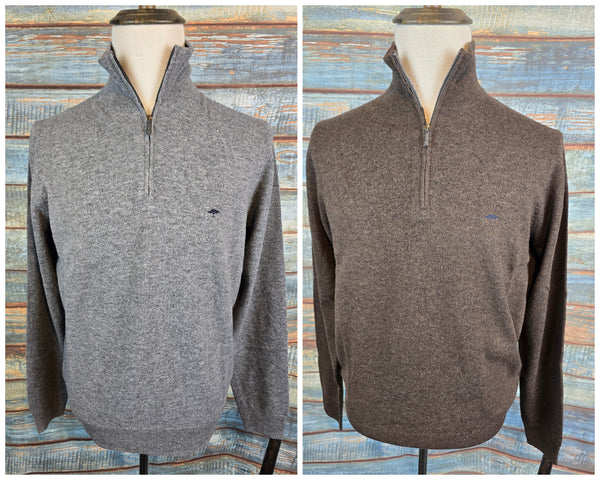 FYNCH-HATTON Merino Wool Cashmere 1/4 Zip Knit